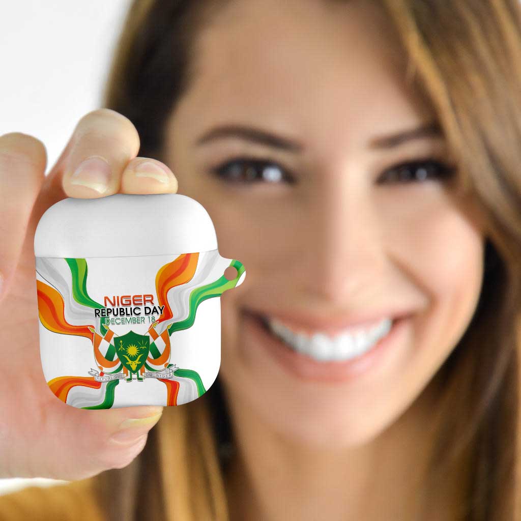 Niger Republic Day AirPods Case Coat Of Arms With Flag - Wonder Print Shop