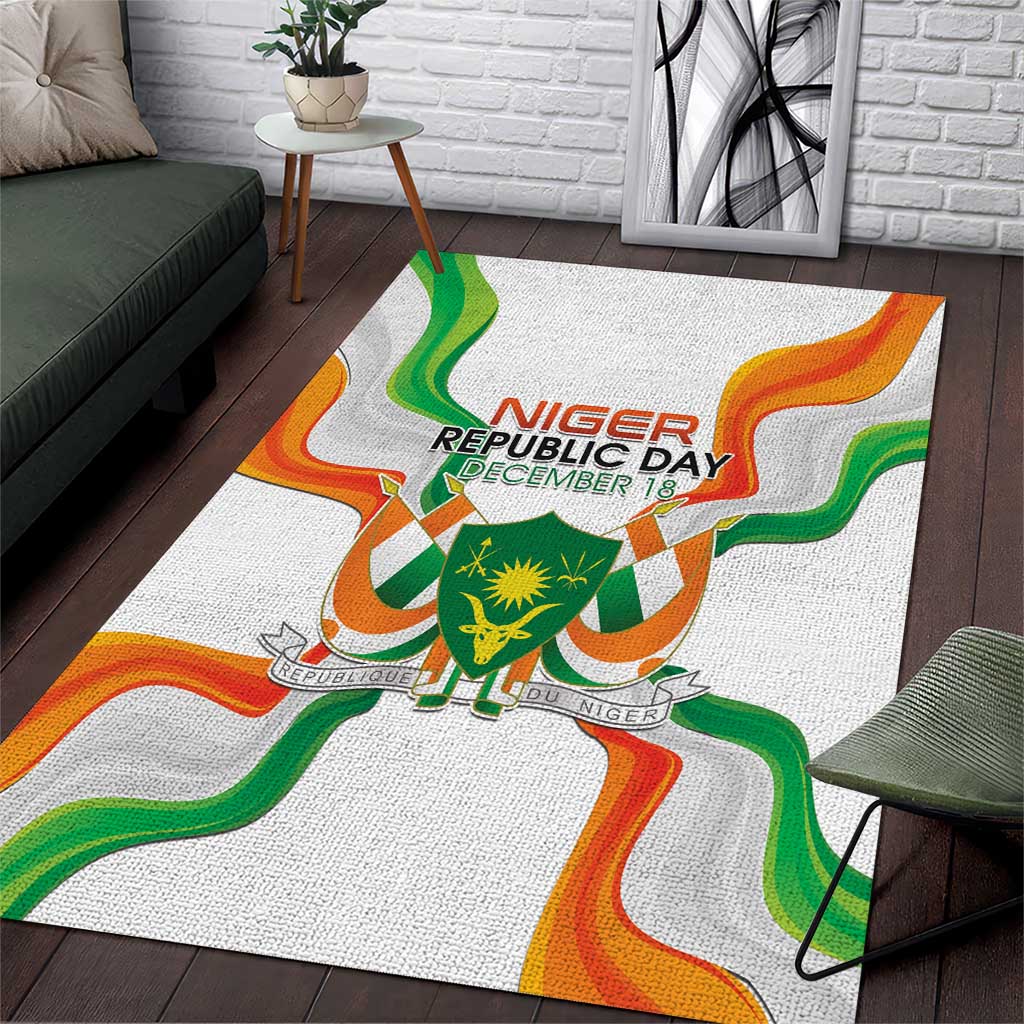 Niger Republic Day Area Rug Coat Of Arms With Flag - Wonder Print Shop