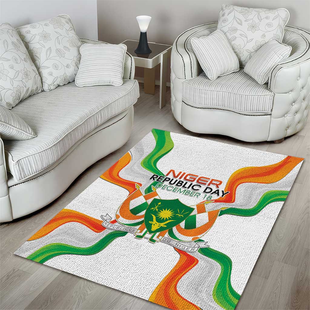 Niger Republic Day Area Rug Coat Of Arms With Flag - Wonder Print Shop