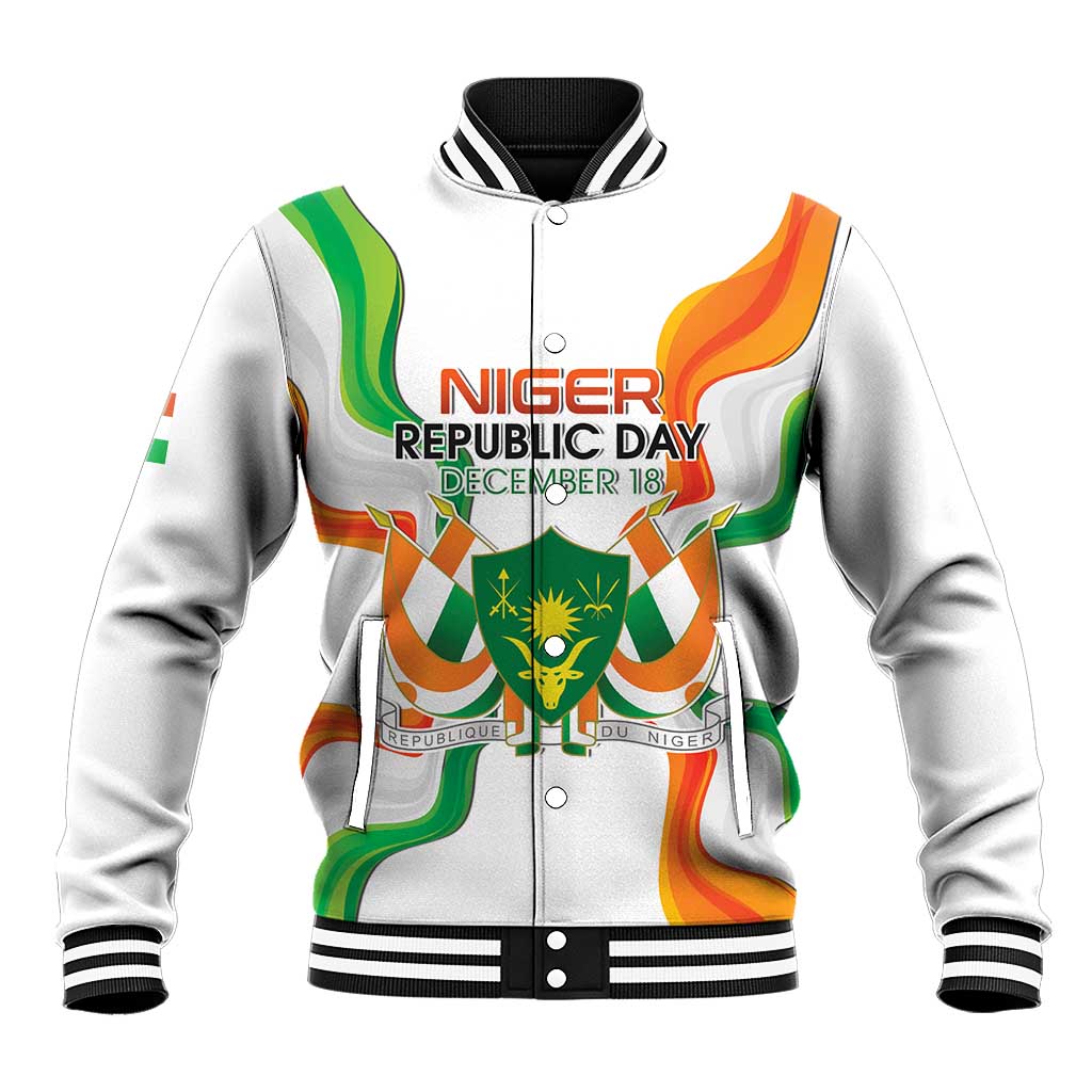 Personalized Niger Republic Day Baseball Jacket Coat Of Arms With Flag - Wonder Print Shop
