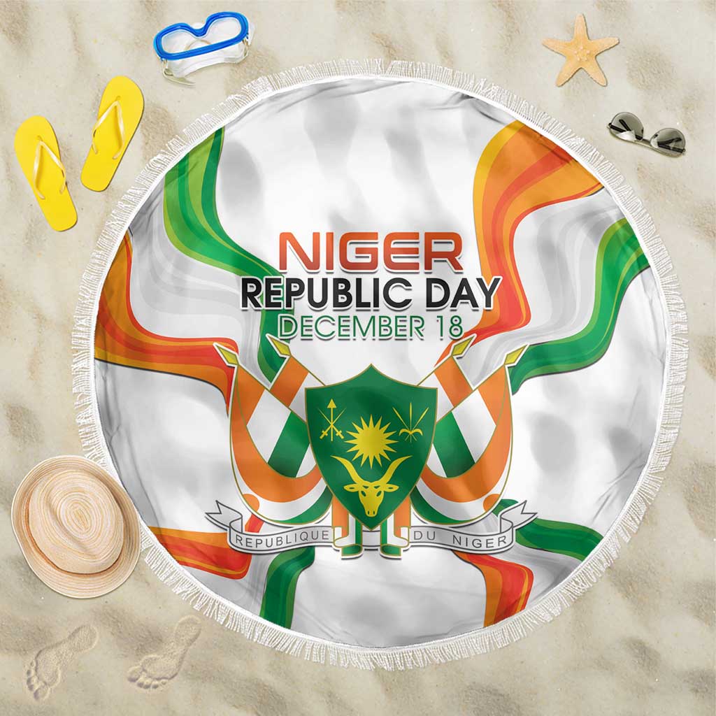 Niger Republic Day Beach Blanket Coat Of Arms With Flag - Wonder Print Shop