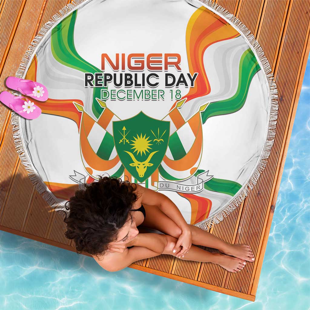 Niger Republic Day Beach Blanket Coat Of Arms With Flag - Wonder Print Shop