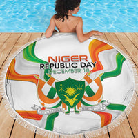 Niger Republic Day Beach Blanket Coat Of Arms With Flag - Wonder Print Shop