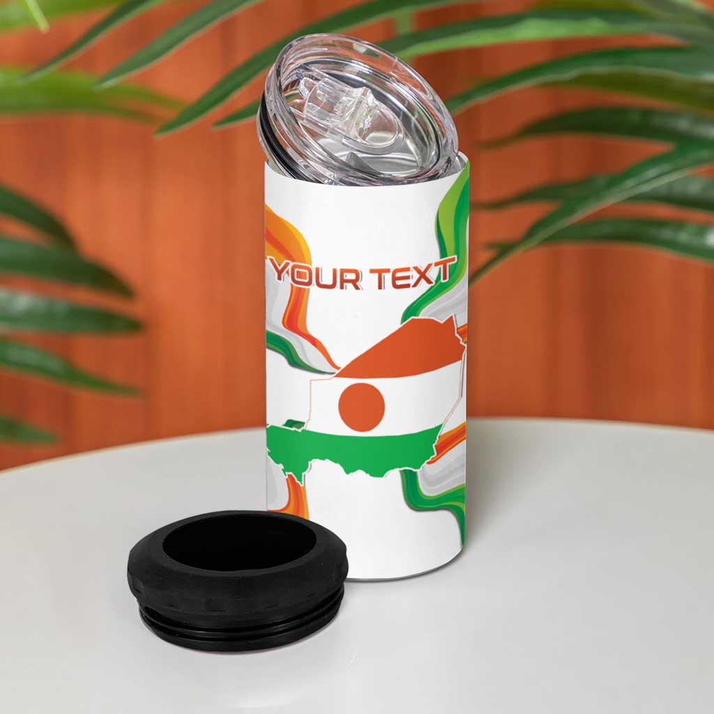 Personalized Niger Republic Day 4 in 1 Can Cooler Tumbler Coat Of Arms With Flag - Wonder Print Shop