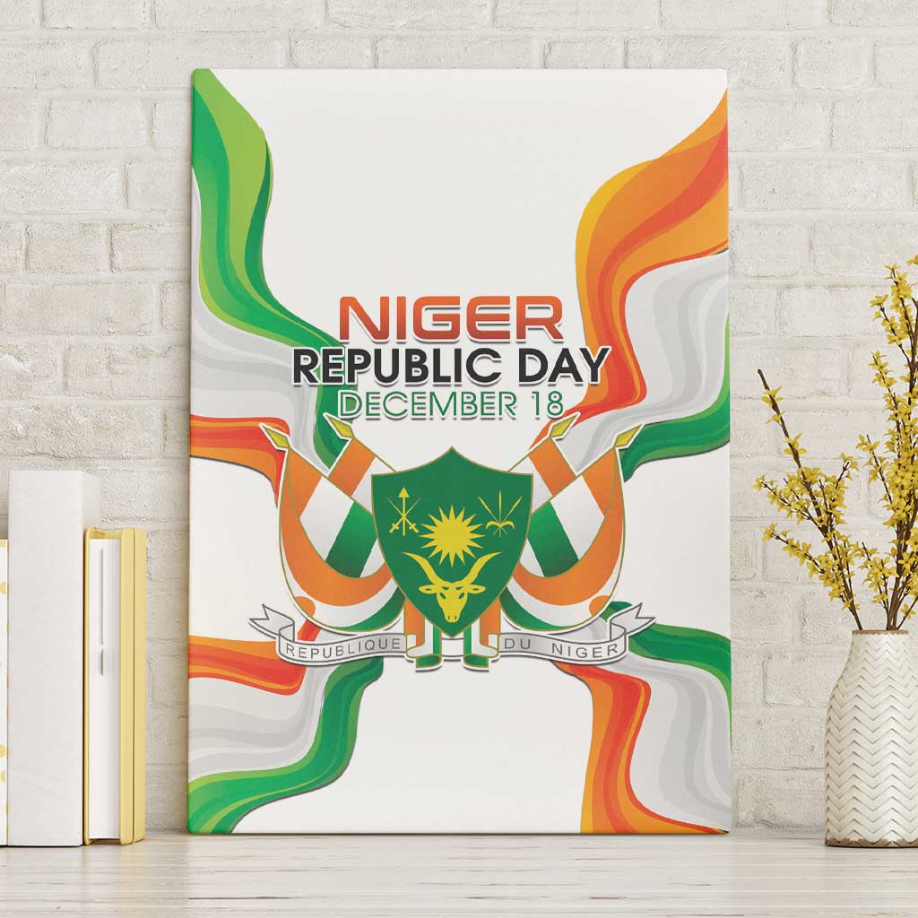 Niger Republic Day Canvas Wall Art Coat Of Arms With Flag - Wonder Print Shop