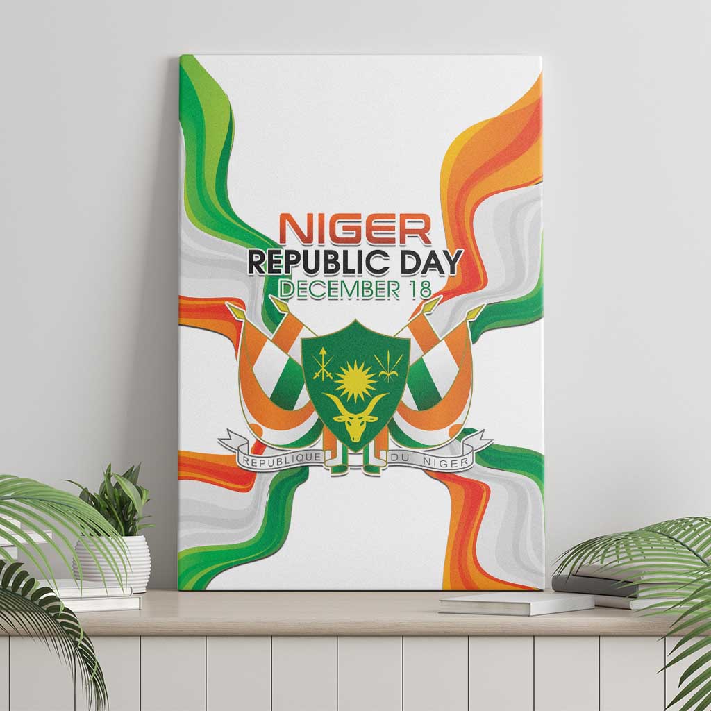 Niger Republic Day Canvas Wall Art Coat Of Arms With Flag - Wonder Print Shop