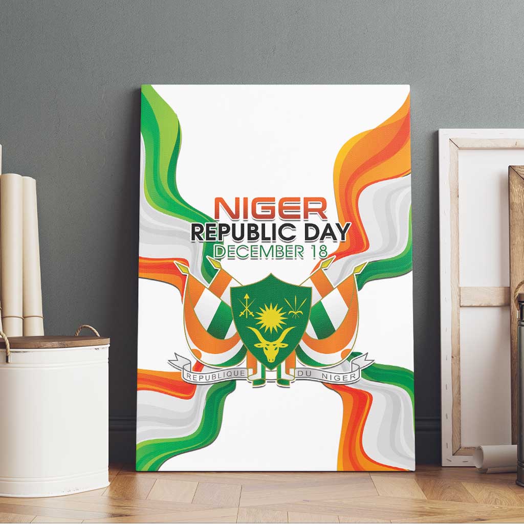 Niger Republic Day Canvas Wall Art Coat Of Arms With Flag - Wonder Print Shop