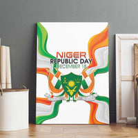 Niger Republic Day Canvas Wall Art Coat Of Arms With Flag - Wonder Print Shop