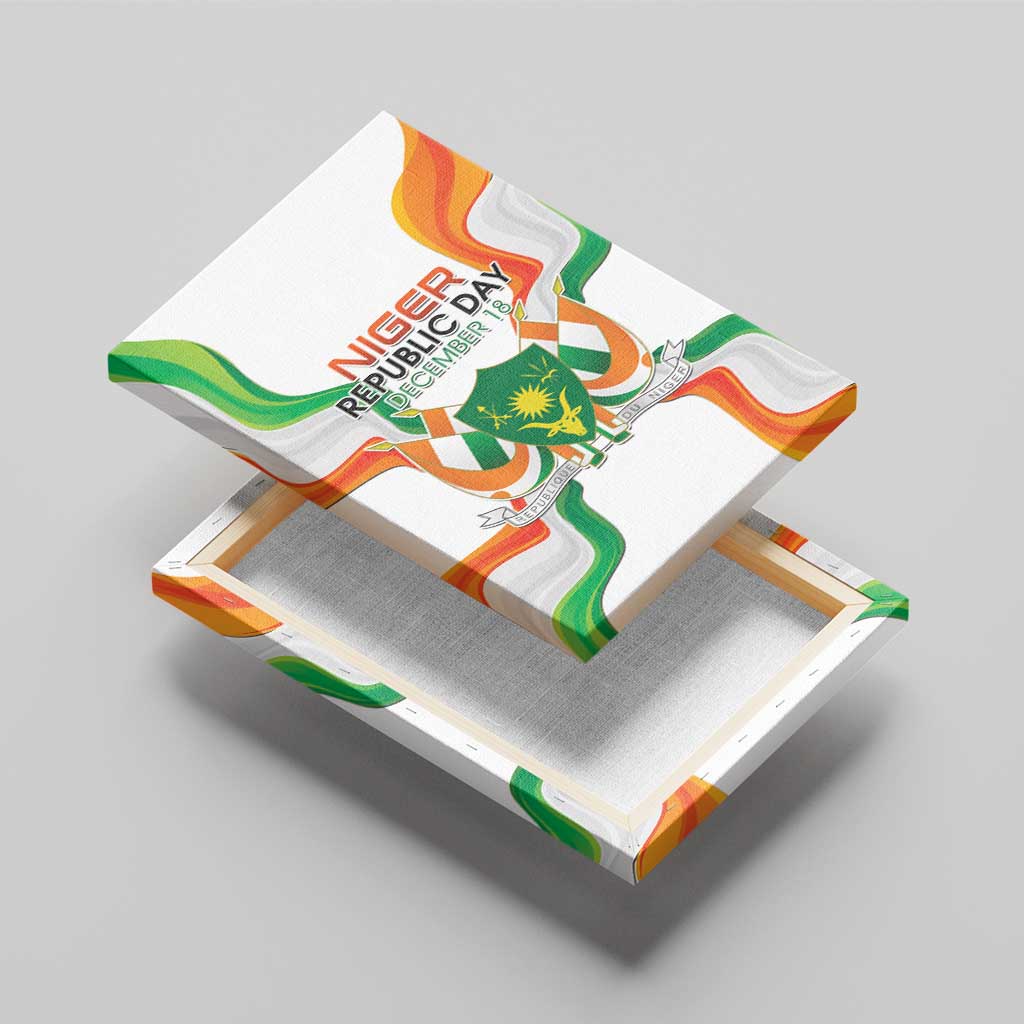 Niger Republic Day Canvas Wall Art Coat Of Arms With Flag - Wonder Print Shop