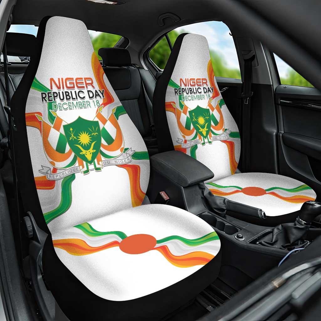 Niger Republic Day Car Seat Cover Coat Of Arms With Flag - Wonder Print Shop