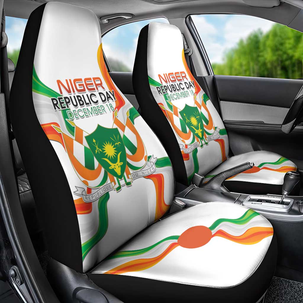 Niger Republic Day Car Seat Cover Coat Of Arms With Flag - Wonder Print Shop