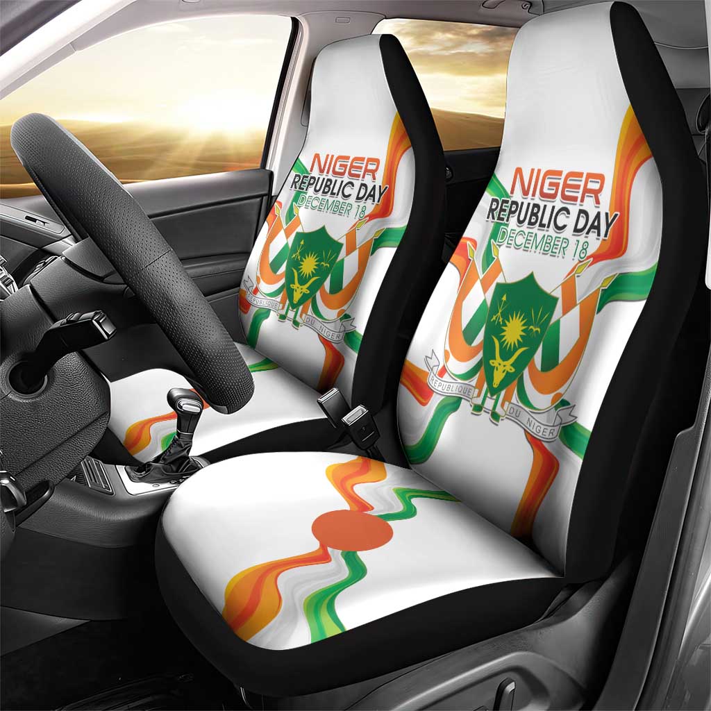 Niger Republic Day Car Seat Cover Coat Of Arms With Flag - Wonder Print Shop