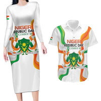 Personalized Niger Republic Day Couples Matching Long Sleeve Bodycon Dress and Hawaiian Shirt Coat Of Arms With Flag - Wonder Print Shop