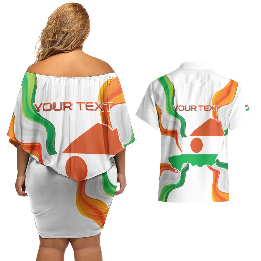 Personalized Niger Republic Day Couples Matching Off Shoulder Short Dress and Hawaiian Shirt Coat Of Arms With Flag - Wonder Print Shop