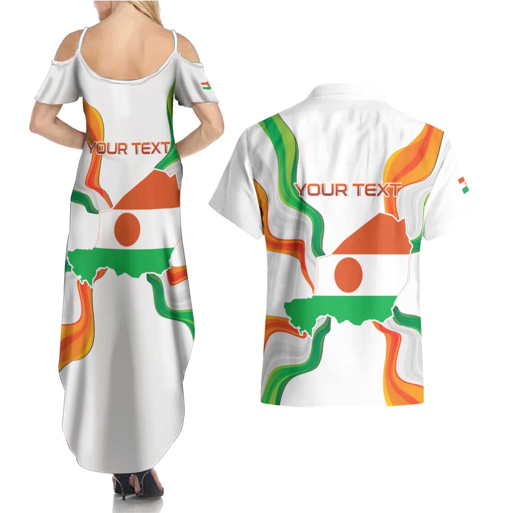 Personalized Niger Republic Day Couples Matching Summer Maxi Dress and Hawaiian Shirt Coat Of Arms With Flag - Wonder Print Shop