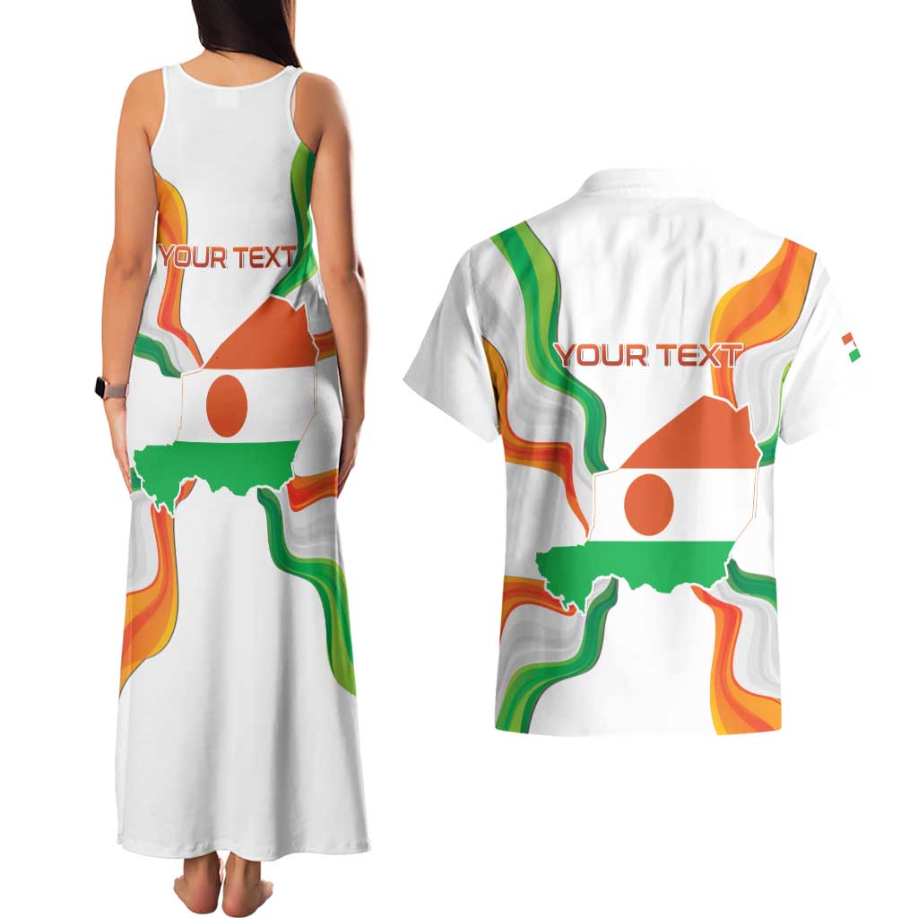 Personalized Niger Republic Day Couples Matching Tank Maxi Dress and Hawaiian Shirt Coat Of Arms With Flag - Wonder Print Shop