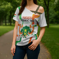 Personalized Niger Republic Day Cross Shoulder Shirt Coat Of Arms With Flag - Wonder Print Shop