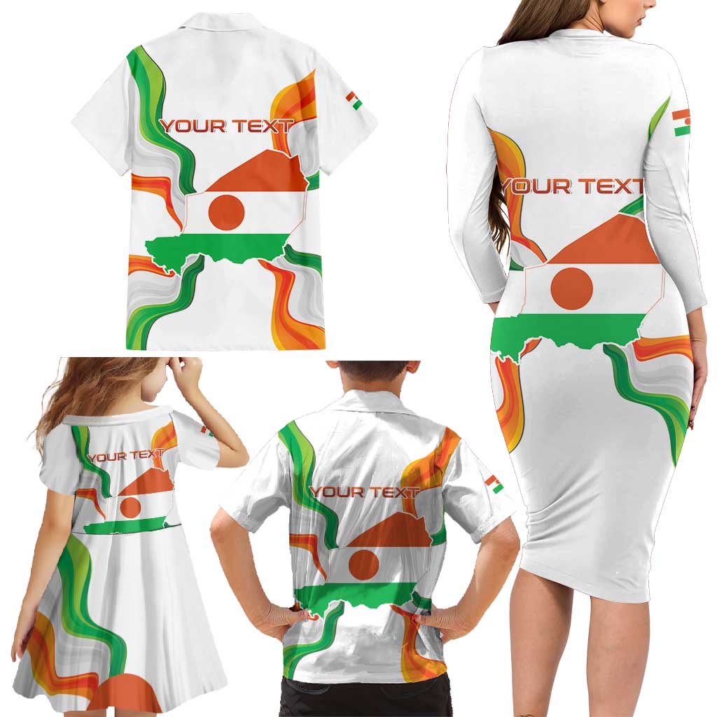 Personalized Niger Republic Day Family Matching Long Sleeve Bodycon Dress and Hawaiian Shirt Coat Of Arms With Flag - Wonder Print Shop