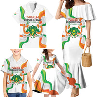 Personalized Niger Republic Day Family Matching Mermaid Dress and Hawaiian Shirt Coat Of Arms With Flag - Wonder Print Shop