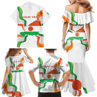 Personalized Niger Republic Day Family Matching Mermaid Dress and Hawaiian Shirt Coat Of Arms With Flag - Wonder Print Shop