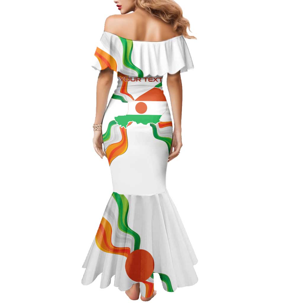 Personalized Niger Republic Day Family Matching Mermaid Dress and Hawaiian Shirt Coat Of Arms With Flag - Wonder Print Shop