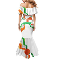 Personalized Niger Republic Day Family Matching Mermaid Dress and Hawaiian Shirt Coat Of Arms With Flag - Wonder Print Shop