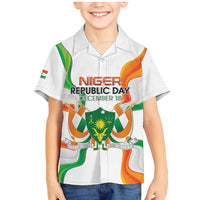Personalized Niger Republic Day Family Matching Mermaid Dress and Hawaiian Shirt Coat Of Arms With Flag - Wonder Print Shop