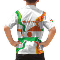 Personalized Niger Republic Day Family Matching Off The Shoulder Long Sleeve Dress and Hawaiian Shirt Coat Of Arms With Flag - Wonder Print Shop