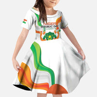 Personalized Niger Republic Day Family Matching Off The Shoulder Long Sleeve Dress and Hawaiian Shirt Coat Of Arms With Flag - Wonder Print Shop