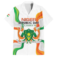 Personalized Niger Republic Day Family Matching Off The Shoulder Long Sleeve Dress and Hawaiian Shirt Coat Of Arms With Flag - Wonder Print Shop