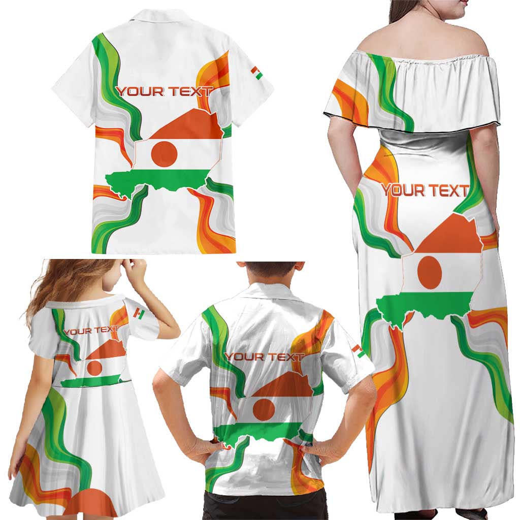 Personalized Niger Republic Day Family Matching Off Shoulder Maxi Dress and Hawaiian Shirt Coat Of Arms With Flag - Wonder Print Shop