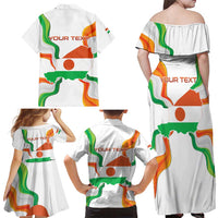 Personalized Niger Republic Day Family Matching Off Shoulder Maxi Dress and Hawaiian Shirt Coat Of Arms With Flag - Wonder Print Shop