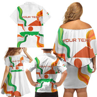 Personalized Niger Republic Day Family Matching Off Shoulder Short Dress and Hawaiian Shirt Coat Of Arms With Flag - Wonder Print Shop