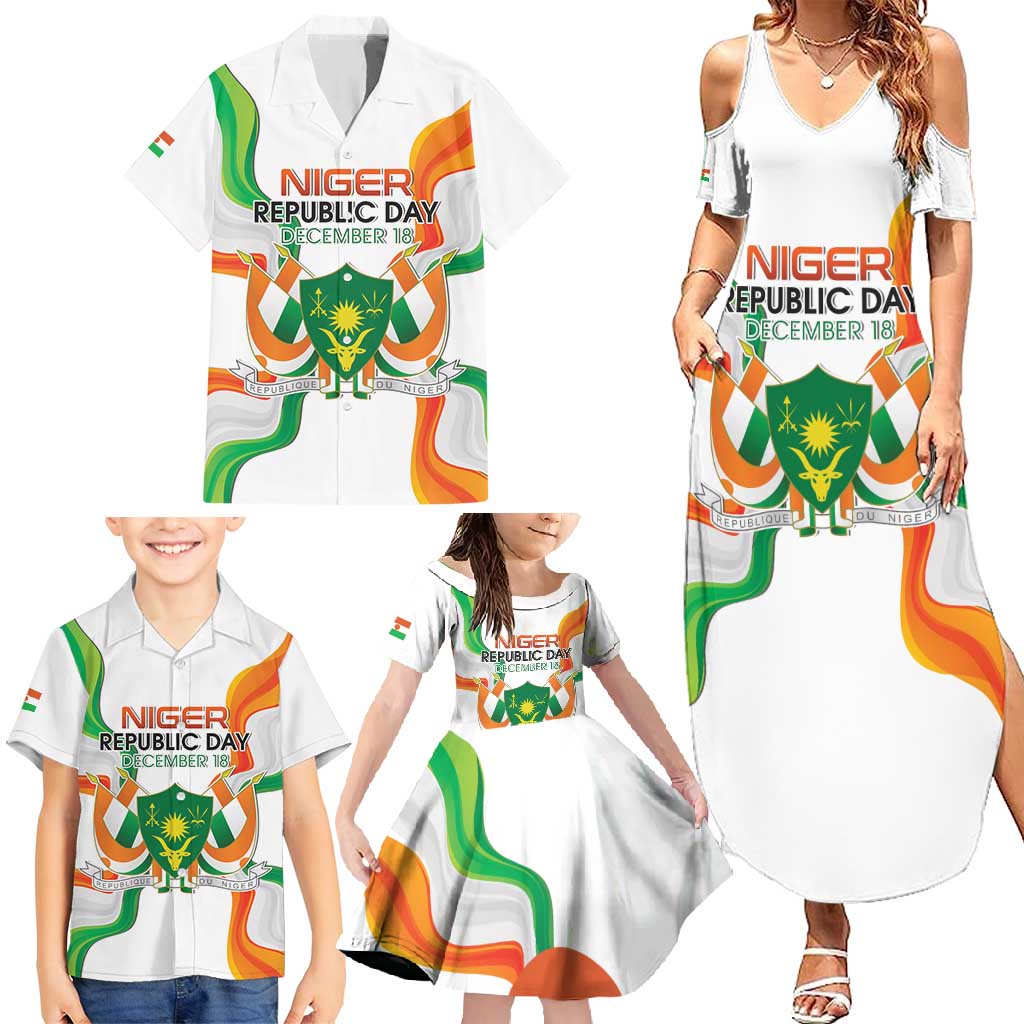 Personalized Niger Republic Day Family Matching Summer Maxi Dress and Hawaiian Shirt Coat Of Arms With Flag - Wonder Print Shop