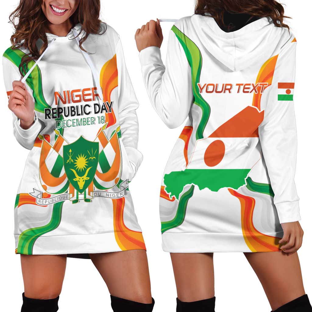 Personalized Niger Republic Day Hoodie Dress Coat Of Arms With Flag - Wonder Print Shop