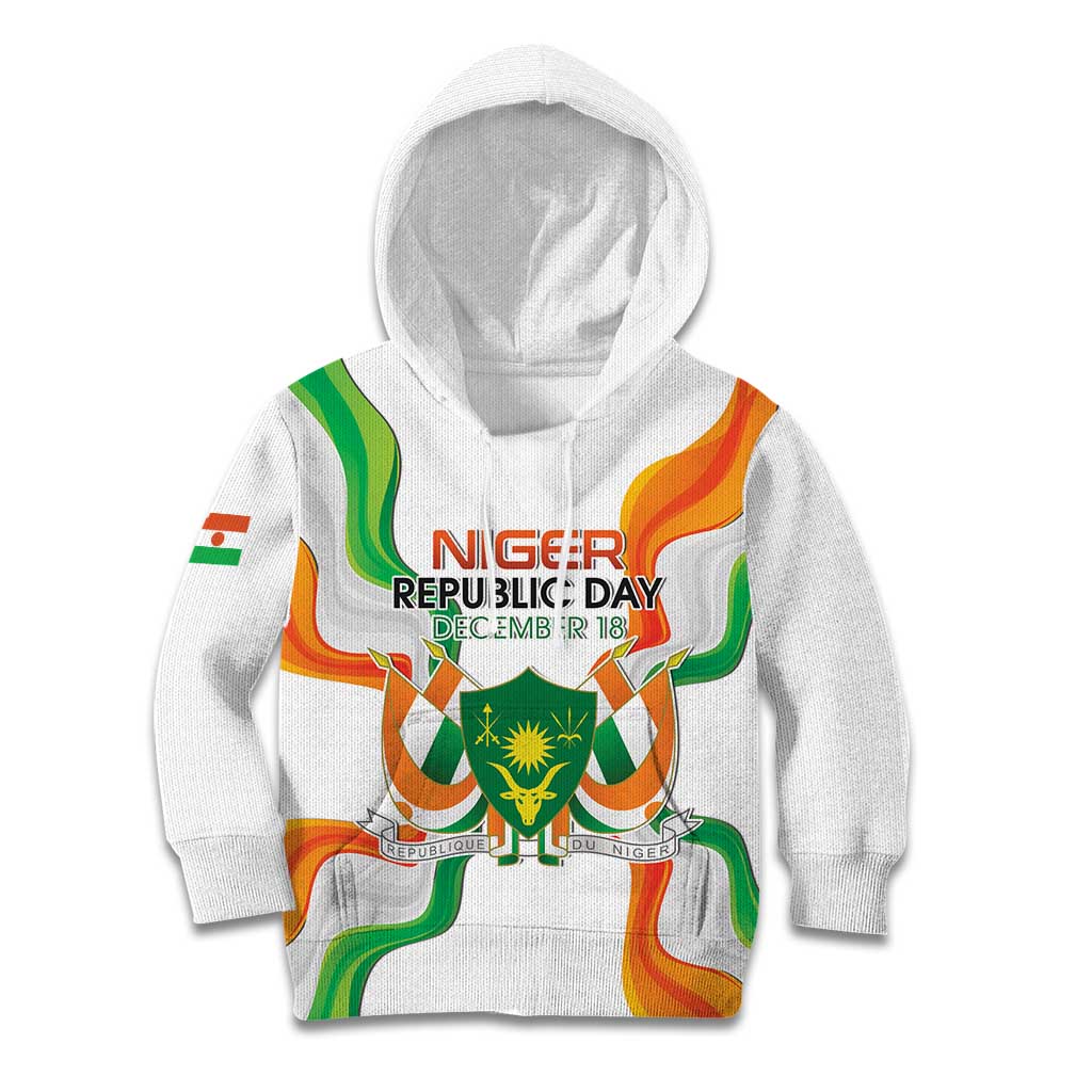 Personalized Niger Republic Day Kid Hoodie Coat Of Arms With Flag - Wonder Print Shop