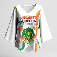 Personalized Niger Republic Day Kimono Sleeve Blouse Coat Of Arms With Flag - Wonder Print Shop