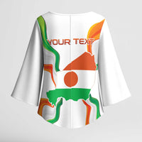 Personalized Niger Republic Day Kimono Sleeve Blouse Coat Of Arms With Flag - Wonder Print Shop