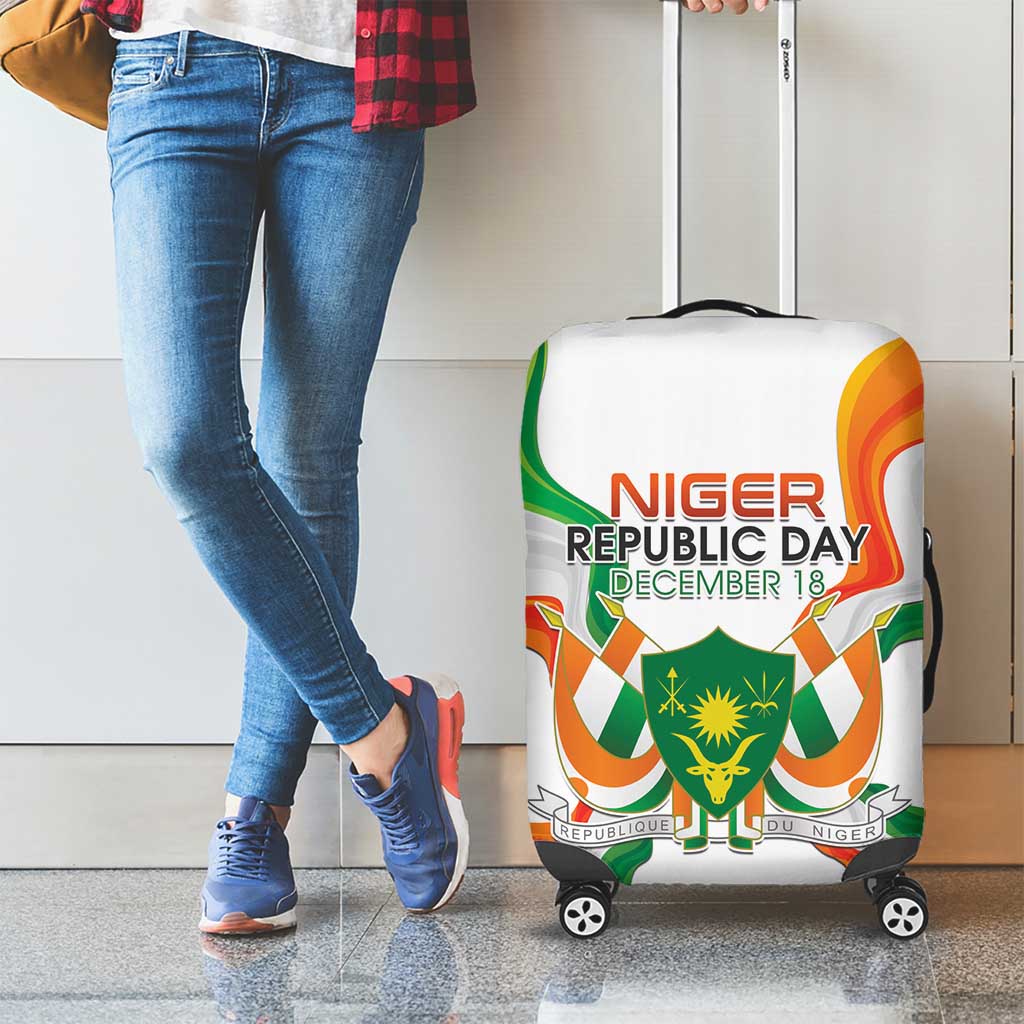 Niger Republic Day Luggage Cover Coat Of Arms With Flag - Wonder Print Shop