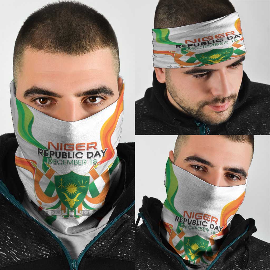 Niger Republic Day Neck Gaiter Coat Of Arms With Flag - Wonder Print Shop