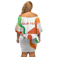 Personalized Niger Republic Day Off Shoulder Short Dress Coat Of Arms With Flag - Wonder Print Shop