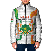 Personalized Niger Republic Day Padded Jacket Coat Of Arms With Flag - Wonder Print Shop