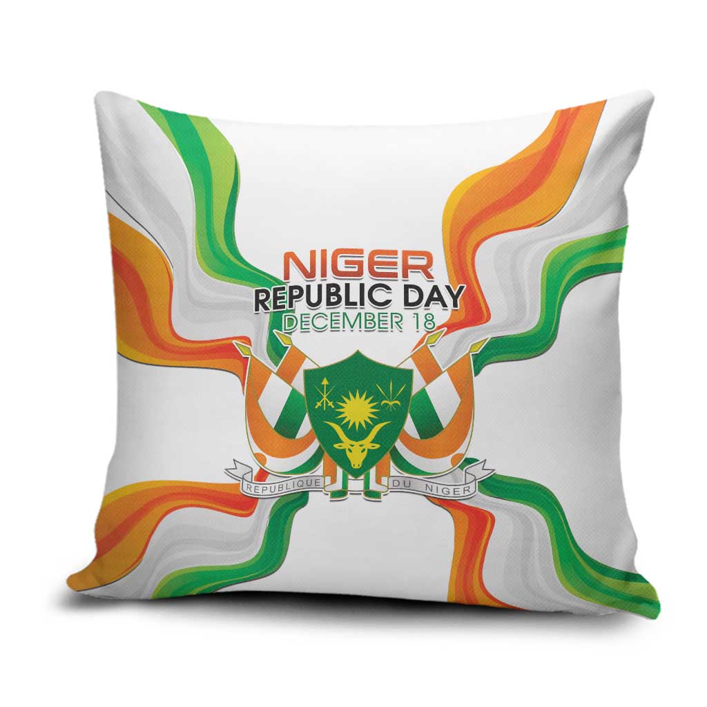 Niger Republic Day Pillow Cover Coat Of Arms With Flag - Wonder Print Shop