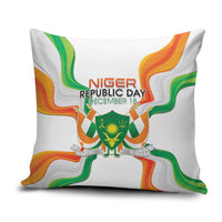 Niger Republic Day Pillow Cover Coat Of Arms With Flag - Wonder Print Shop