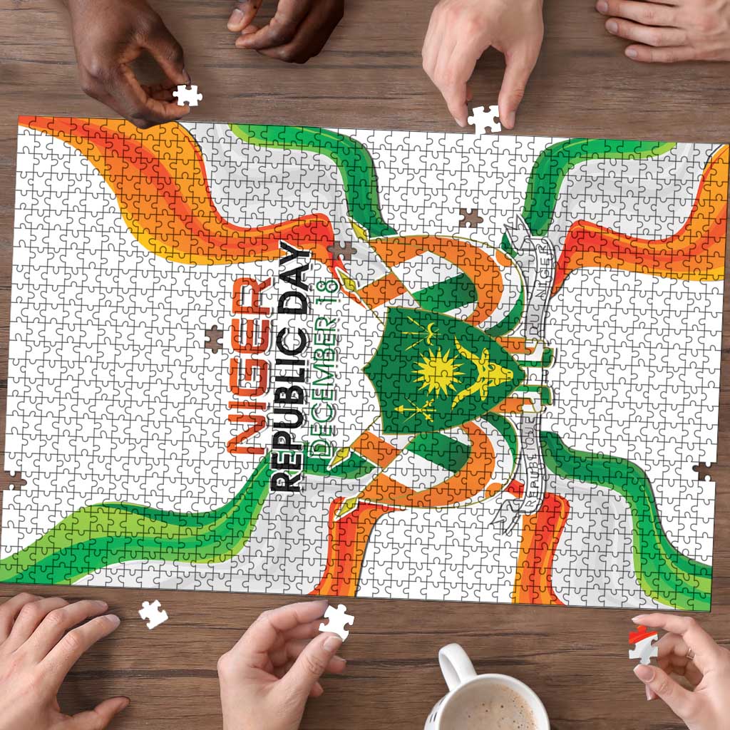 Niger Republic Day Puzzle Coat Of Arms With Flag - Wonder Print Shop