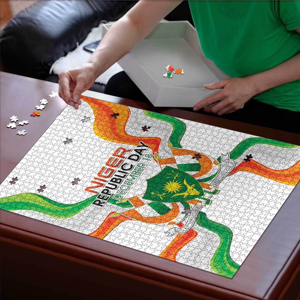 Niger Republic Day Puzzle Coat Of Arms With Flag - Wonder Print Shop