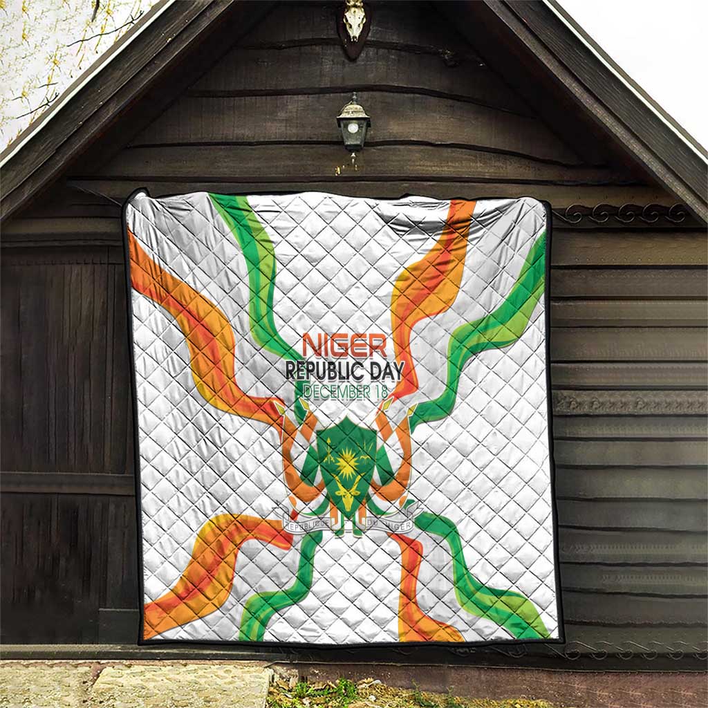 Niger Republic Day Quilt Coat Of Arms With Flag - Wonder Print Shop