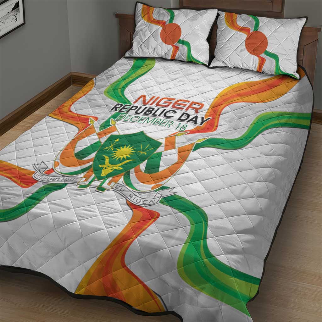 Niger Republic Day Quilt Bed Set Coat Of Arms With Flag - Wonder Print Shop