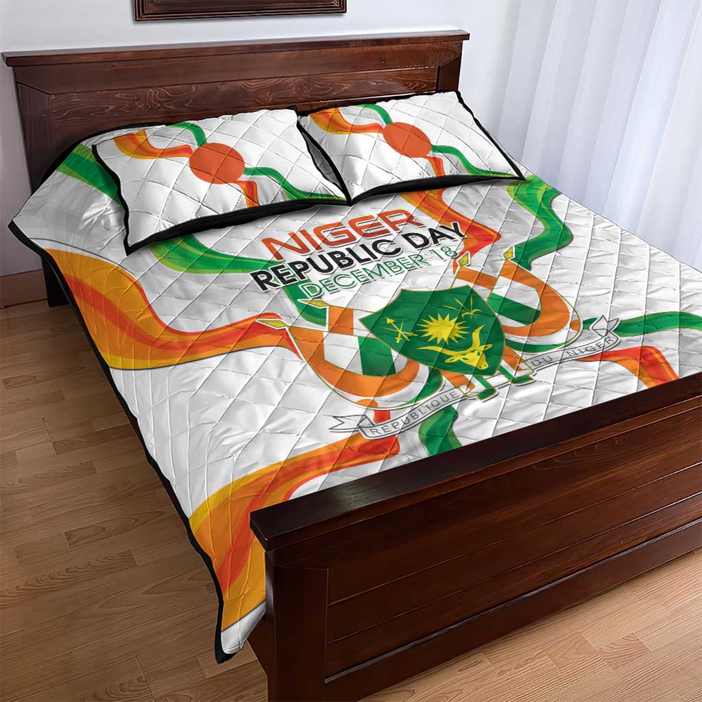 Niger Republic Day Quilt Bed Set Coat Of Arms With Flag - Wonder Print Shop