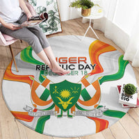 Niger Republic Day Round Carpet Coat Of Arms With Flag - Wonder Print Shop